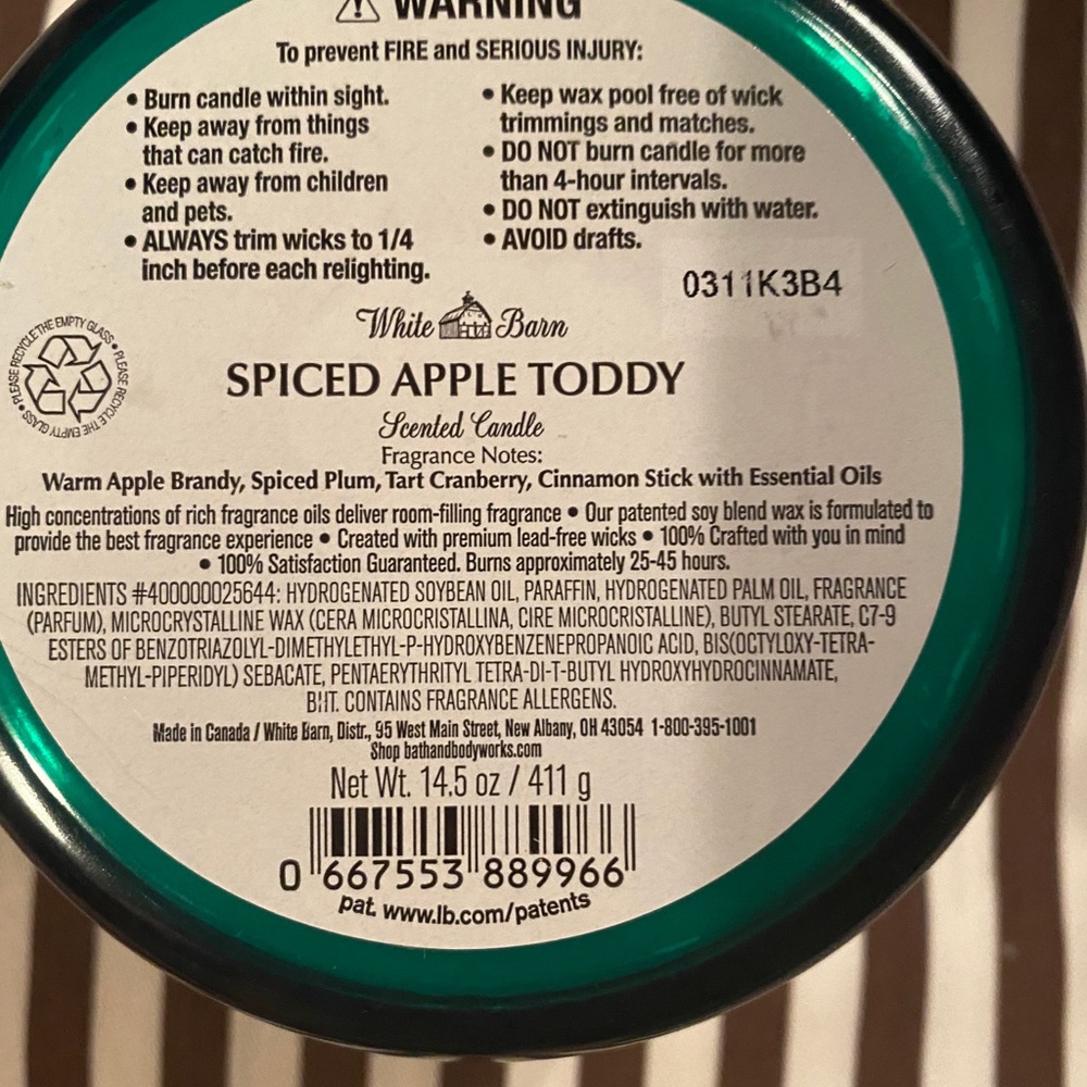 Bath & Body Works Be Merry Spiced Apple Toddy - Picture 3 of 3
